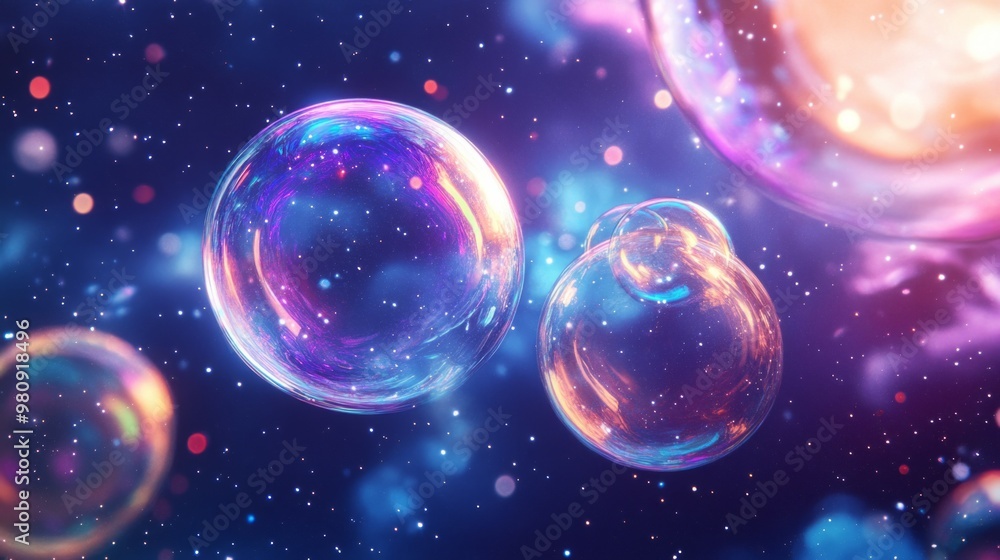 Technological hologram asbun bubbles abstract background in purple magenta and navy blue color Technological hologram asbun bubbles abstract background in purple magenta and navy blue color