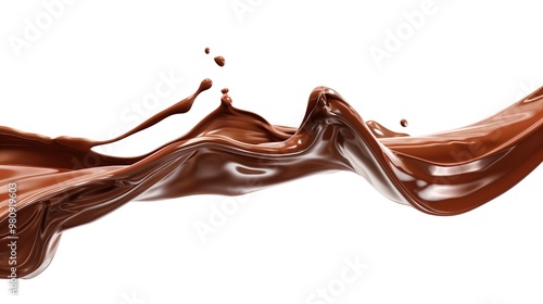 melted chocolate splash on white background