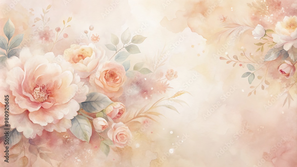 Soft delicate watercolor abstract design featuring pale pastel hues of pink, peach, and ivory, perfect as a romantic wedding background or invitation accent. Soft delicate watercolor abstract design featuring pale pastel hues of pink, peach, and ivory, perfect as a romantic wedding background or invitation accent.