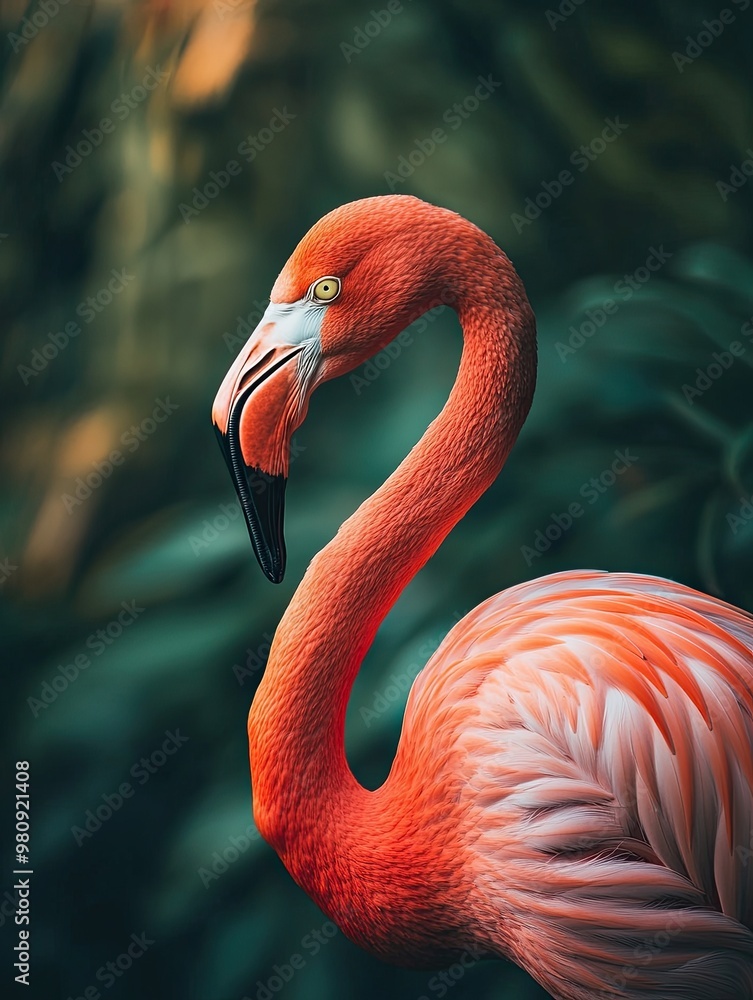 Fototapeta premium flamingo isolated on summer background