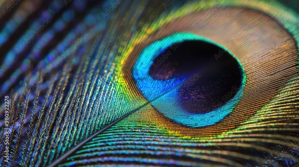 Fototapeta premium Close Up of Peacock Feather.
