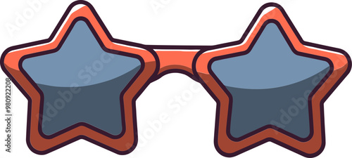 별 모양 안경 클립아트 일러스트레이션