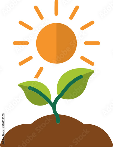 빛을 받는 새싹 클립아트 일러스트레이션