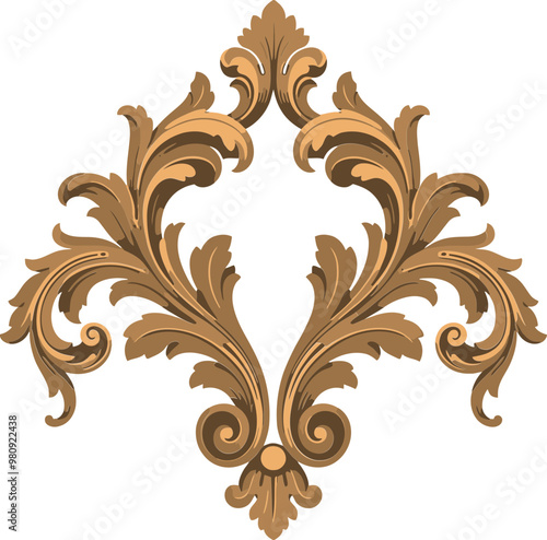 중세시대 바로크 장식 프레임 일러스트레이션