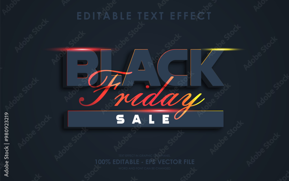 Editable black friday sale text effect