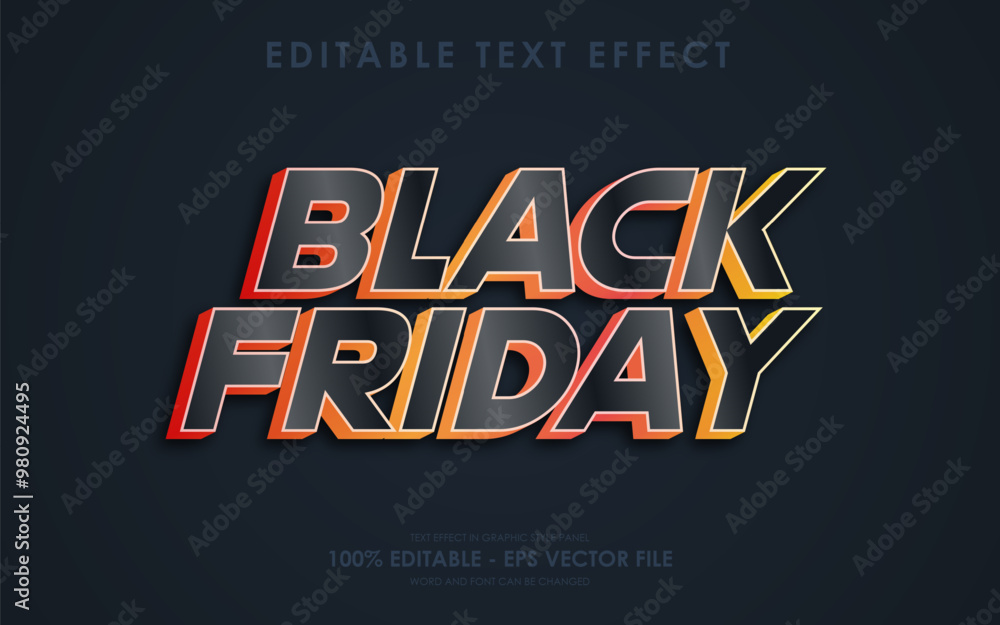 Obraz premium Editable black friday text effect
