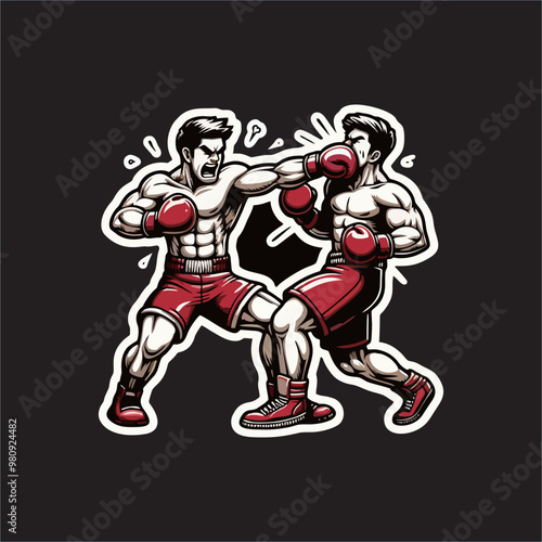 Vector Sticker of Boxing