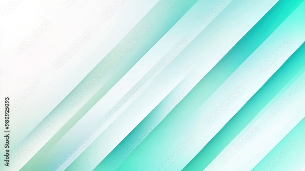 Obraz premium Abstract background featuring smooth diagonal gradients in soothing turquoise shades with light accents