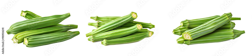 fresh okra isolated on a white background fresh okra isolated on a white background