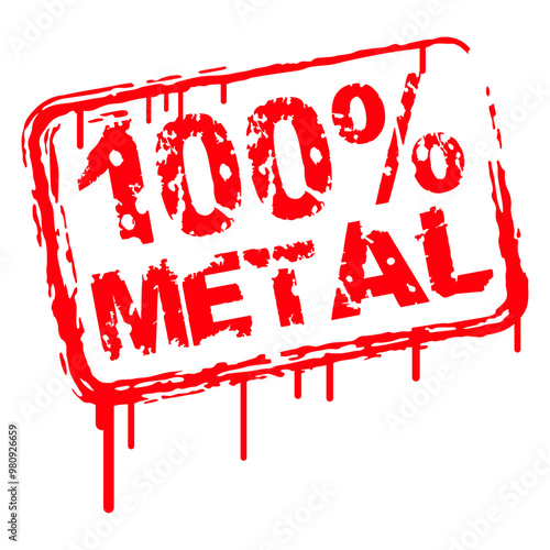 100 % Percent Rock Heavy Metal Music Text Logo Design Lover Art Vector Illustration Card T-Shirt Poster Sticker Graphic Print Decorative Drawing Isolated Logo Decoration Symbol Creative Cool Style
