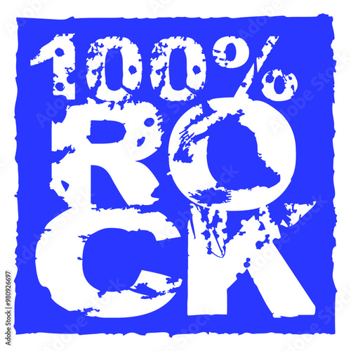 100 % Percent Rock Heavy Metal Music Text Logo Design Lover Art Vector Illustration Card T-Shirt Poster Sticker Graphic Print Decorative Drawing Isolated Logo Decoration Symbol Creative Cool Style
