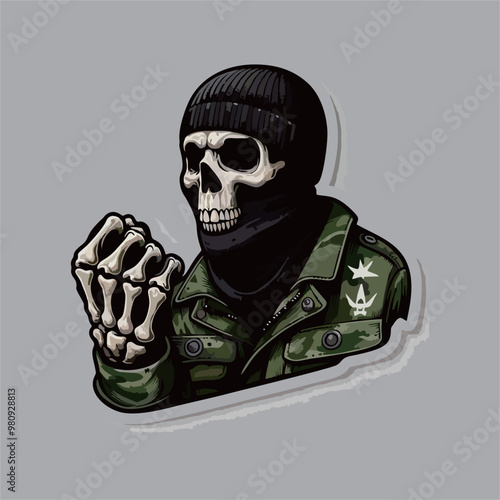 Skull wear hoodie vector