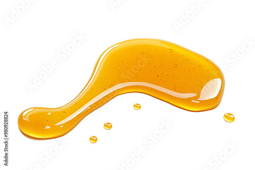 Spilled honey on white background