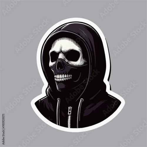 Skull wear hoodie vector