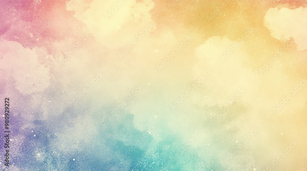 Fototapeta premium Soft pastel clouds fill the sky at sunset, creating a serene and colorful atmosphere perfect for relaxation or inspiration