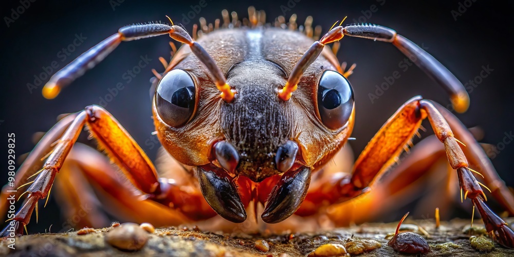 Antennae flexing, the ant's countenance unwavering, its mandibles a flawless mesh of precision engineering and stealthy