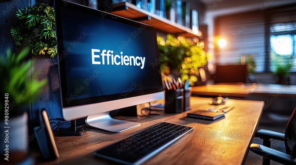 Fototapeta premium Modern Workspace Focused on Efficiency and Productivity