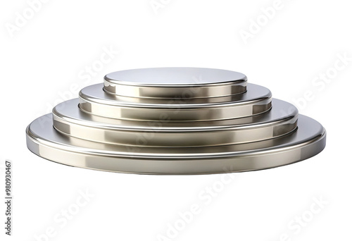 Metal podium isolated with transparent background.