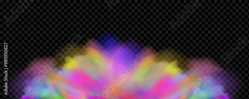 Background of an explosion of colorful smoke clouds.Multicolor fog with blue and yellow particles.Explosions of color powder.