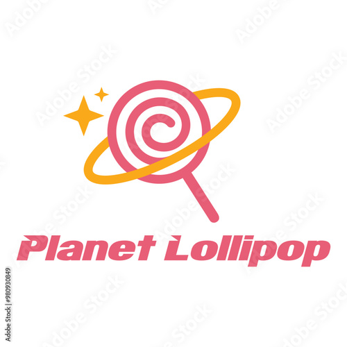 planet lollipop flat minimalist logo design