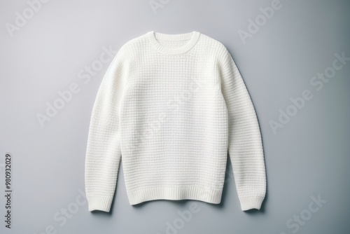 A white blank crochet purl knit sweater sweatshirt sleeve white background.