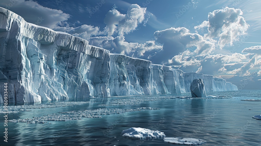 The melting of polar ice caps is one of the most visible signs of climate change. The melting of polar ice caps is one of the most visible signs of climate change.