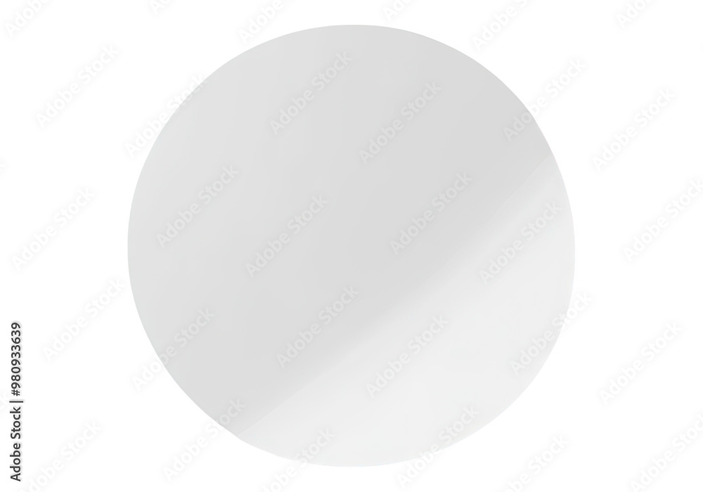 Blank white round adhesive stickers mock up. Transparent background, Isolated PNG.