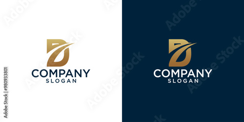 Letter d pixels logo initial design template	
