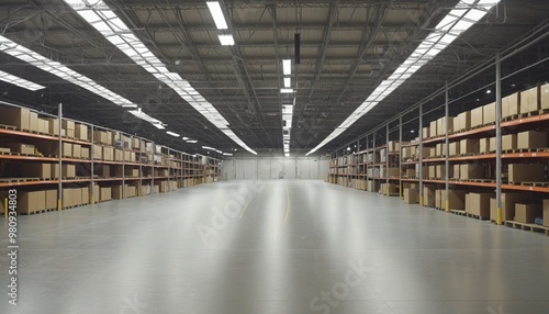 Wallpaper Mural Empty warehouse in logistic center Torontodigital.ca