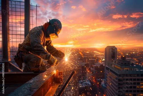 Steelworker at on Skyscraper 