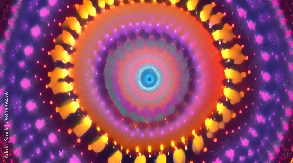 3D kaleidoscope mandala abstract background of trippy art psychedelic ...