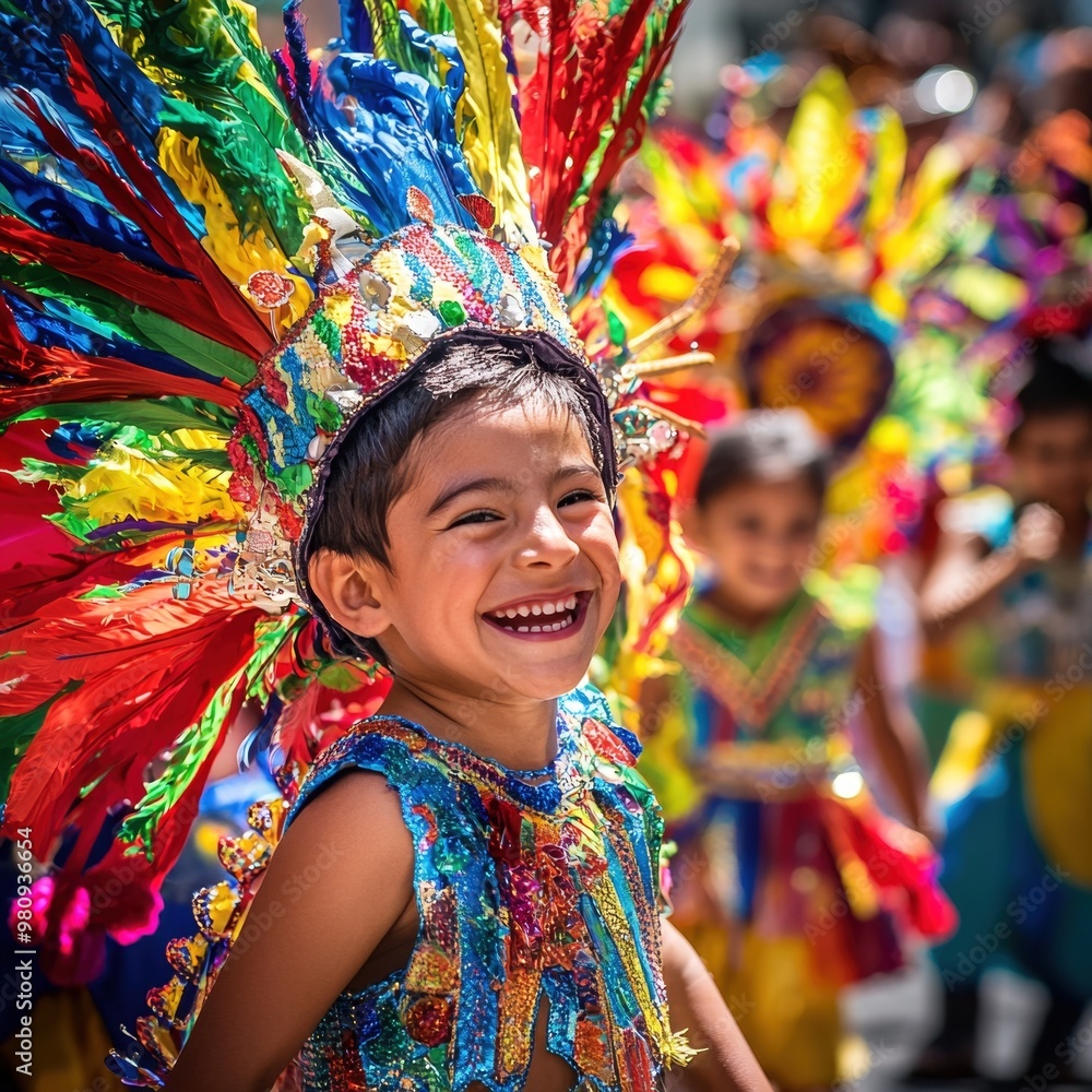 Vibrant of South American Festival with Colorful Costumes and Festive Atmosphere Vibrant of South American Festival with Colorful Costumes and Festive Atmosphere