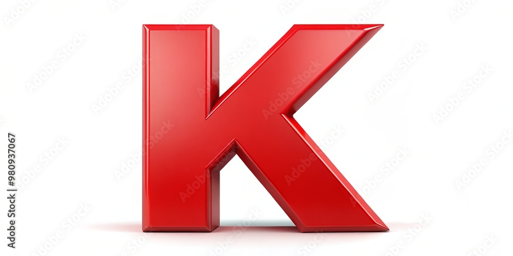 Bold red letter K logo on a white background, suitable for branding, advertising, and design. Bold red letter K logo on a white background, suitable for branding, advertising, and design.