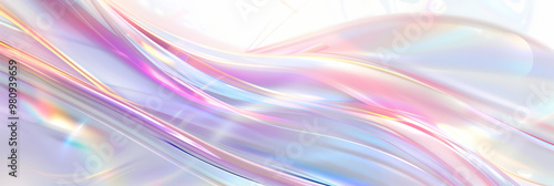 Wallpaper Mural Light background or banner template with glowing rainbow lines and iridescent wave design Torontodigital.ca