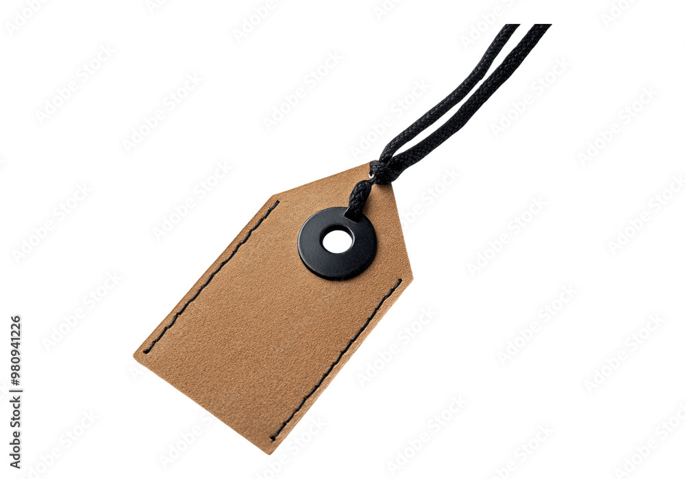 Fototapeta premium Fashion label tags mock up. Transparent background, Isolated PNG.