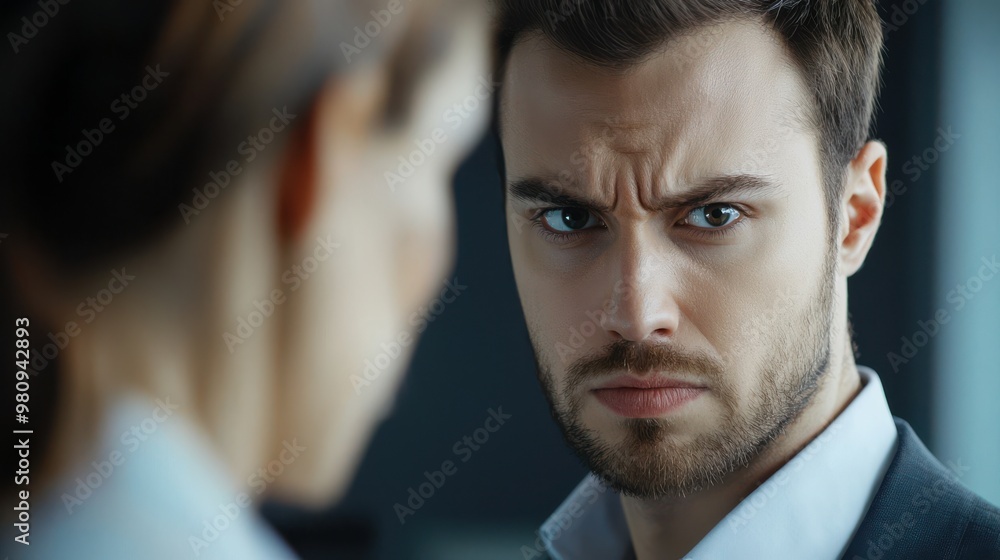 Intense Business Conversation Between Colleagues Intense Business Conversation Between Colleagues