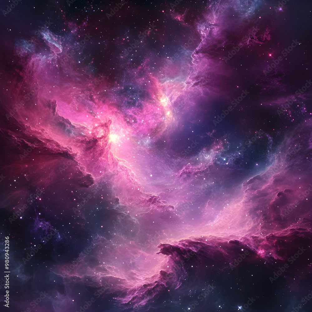 Obraz premium Vibrant nebula wallpaper showcasing abstract, colorful galaxy cloud patterns