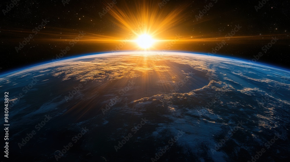Stunning Sunrise Over Earth From Space Stunning Sunrise Over Earth From Space