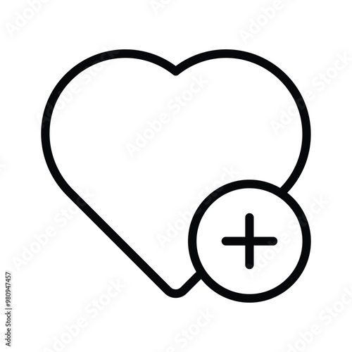 Wishlist icon used for saving items or desired purchases