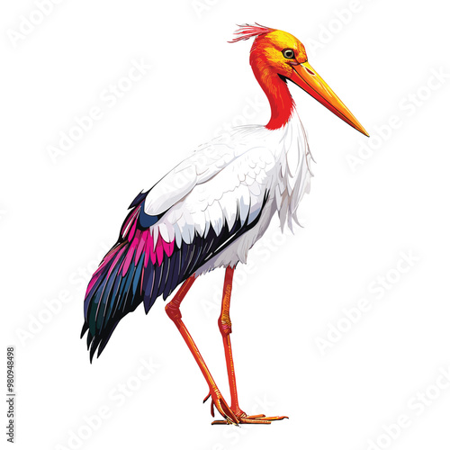 Vector illustration of a stork