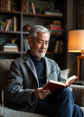 senior person reading a book