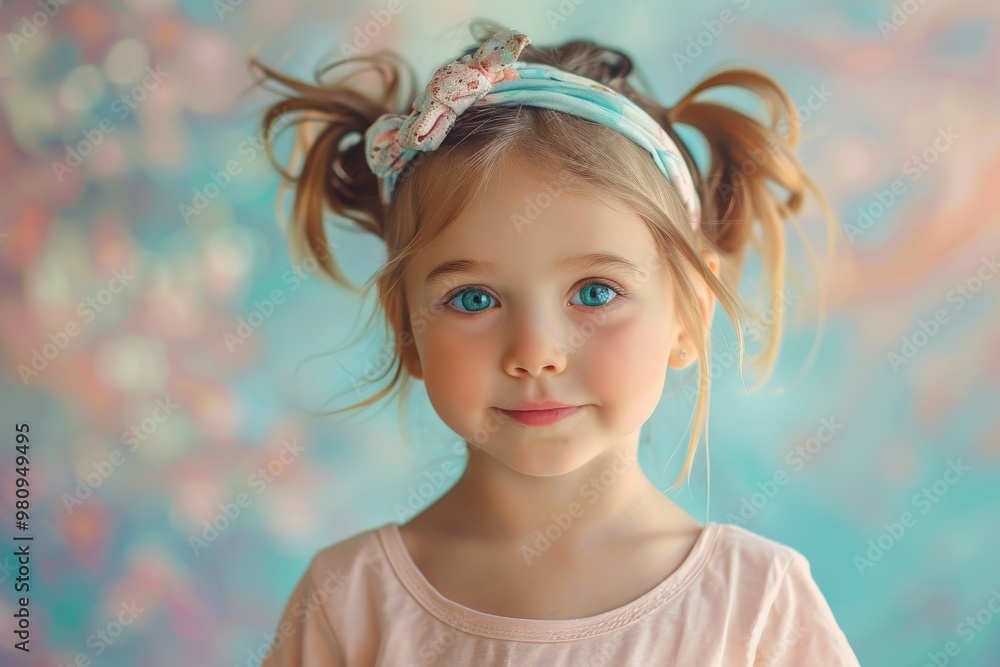 Charming Portrait of a Little Girl with Twinkling Blue Eyes Charming Portrait of a Little Girl with Twinkling Blue Eyes