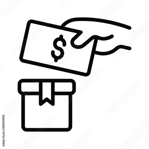 Simple cash payment icon, ideal for finance and retail