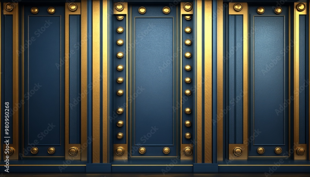 Blue Doorway with Golden Accents and Studs Blue Doorway with Golden Accents and Studs