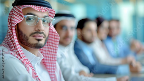 Professional Arab Male in Modern Business Meeting