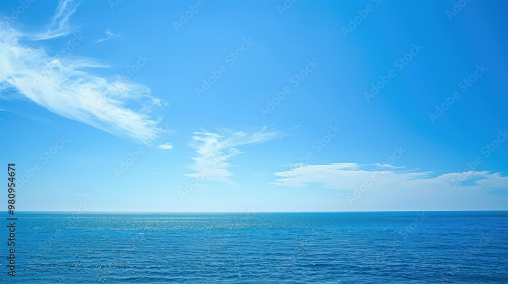 The tranquility of a serene, clear blue The tranquility of a serene, clear blue