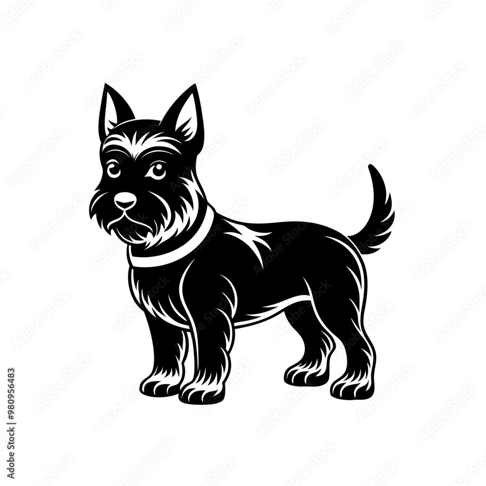 Obraz premium black and white dog