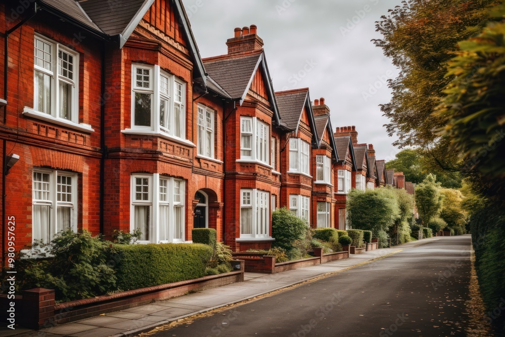 Red brick houses architecture building neighbourhood. Red brick houses architecture building neighbourhood.