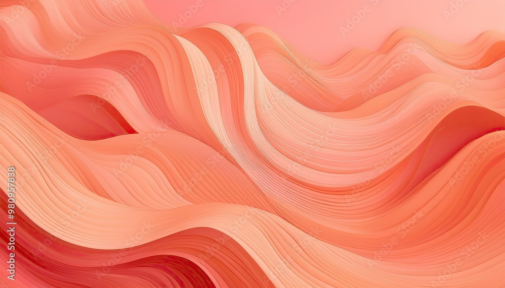 Peach Fuzz color of the year 2024 abstract waves background. New 2024 trending Peach Fuzz color. Colour trend palette Peach Fuzz color of the year 2024 abstract waves background. New 2024 trending Peach Fuzz color. Colour trend palette