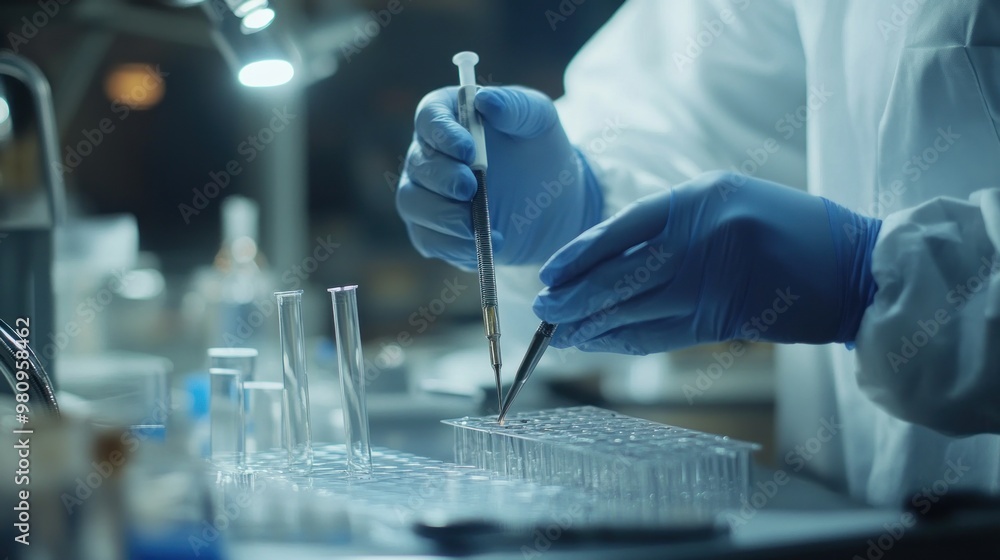 Scientist Working in a Laboratory Scientist Working in a Laboratory